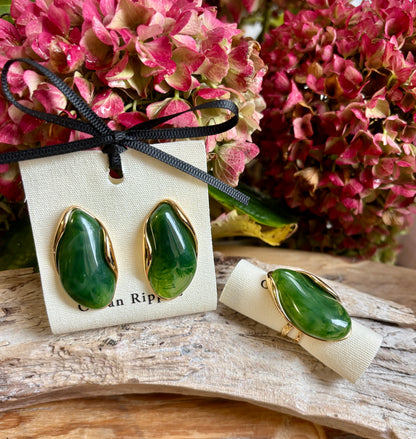 18ct Gold Plated Statement Resin Earrings