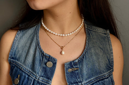 18ct Gold Plated Fresh Water Pearl Necklace Set - Save BIG