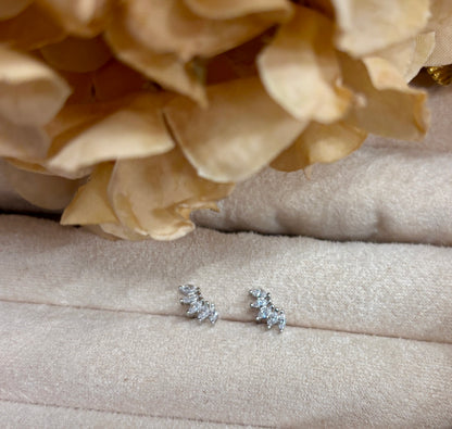 925 Sterling Silver Cubic Zirconia Climber Earrings