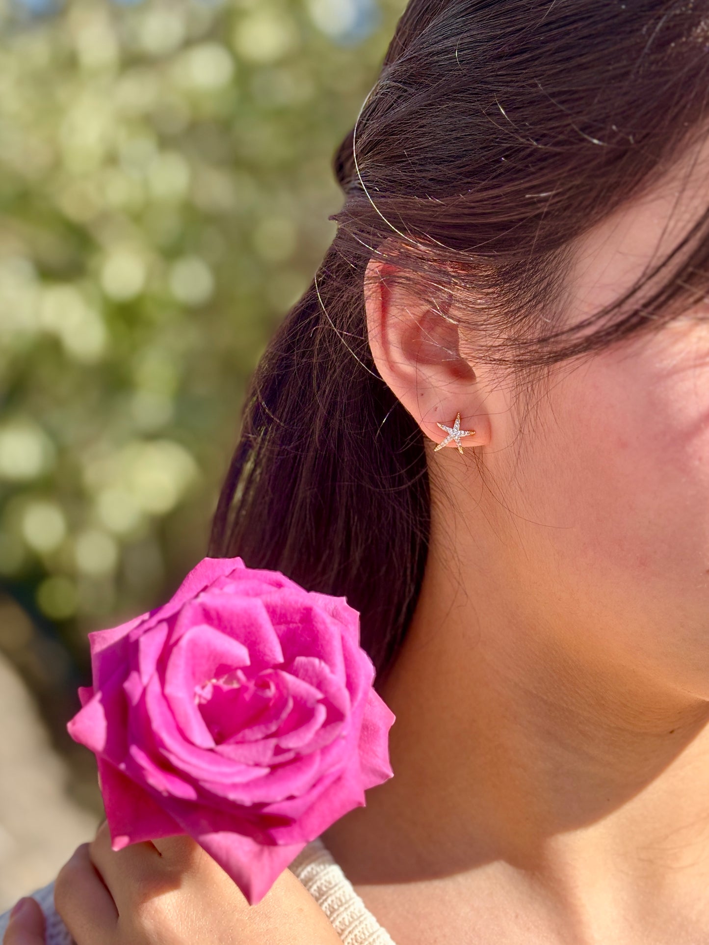 14ct Gold Plated Starfish Stud Earrings