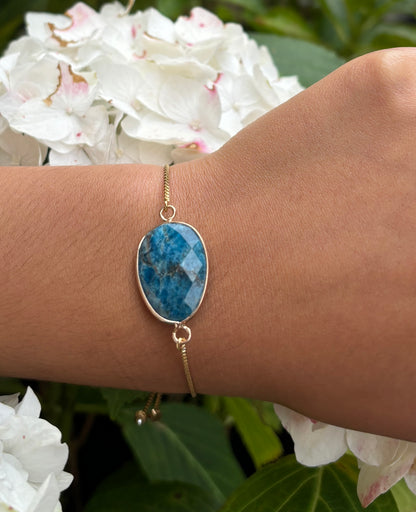 14ct Gold Plated Kyanite Adjustable Bracelet 