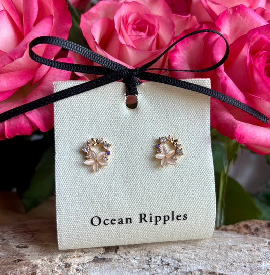 14ct Gold Plated Flower Wreath Earrings