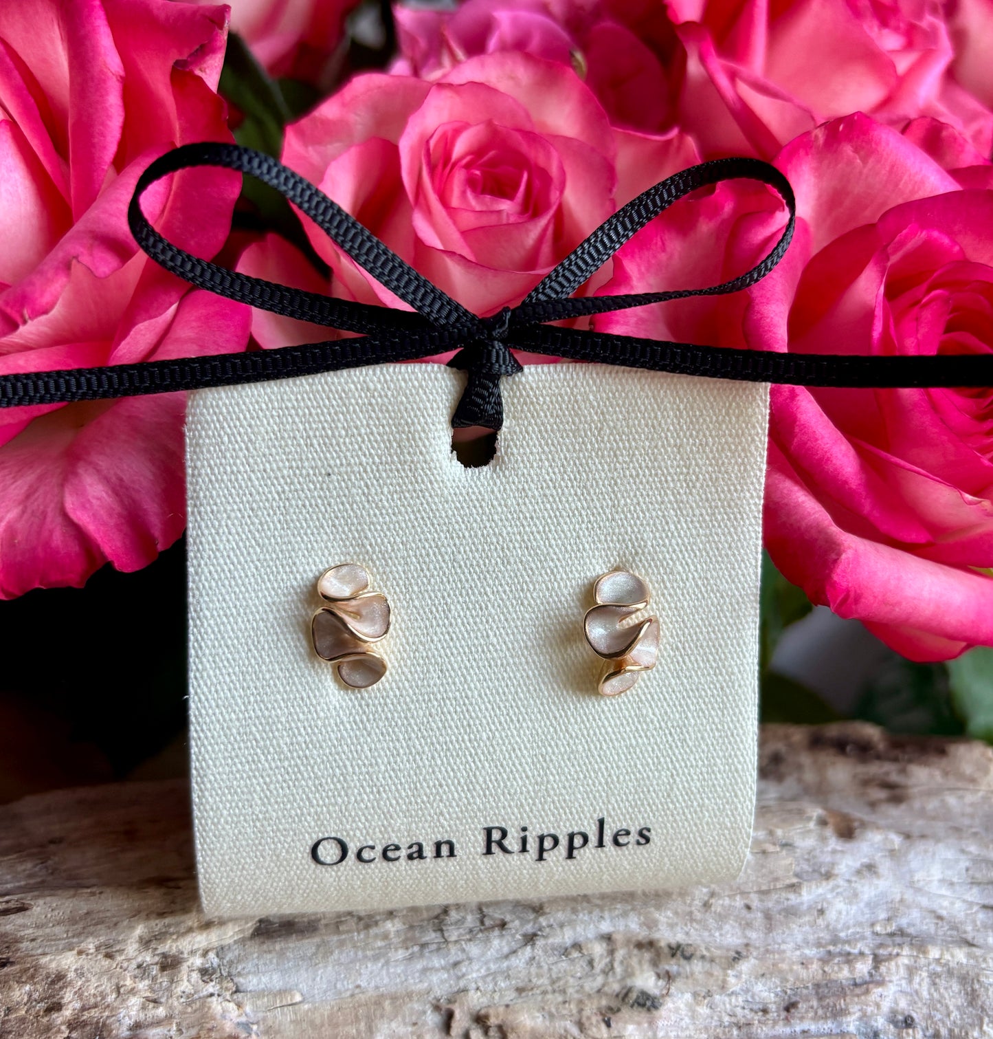 14ct Gold Plated Flower Petal Cluster Earrings