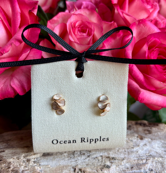 14ct Gold Plated Flower Petal Cluster Earrings