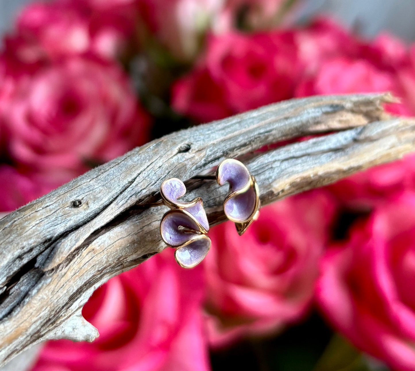 14ct Gold Plated Flower Petal Cluster Earrings