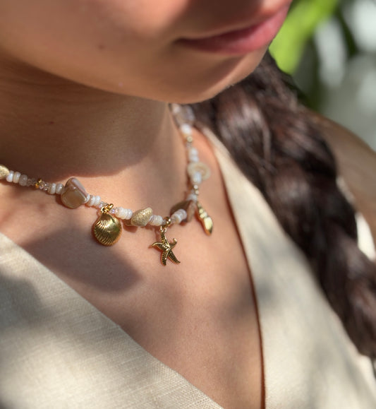 18ct Gold Plated Shell Necklace 