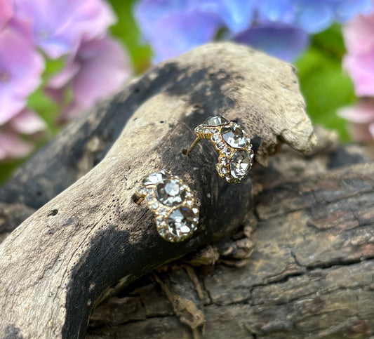 14ct Gold Plated Cubic Zirconia Stud Earrings
