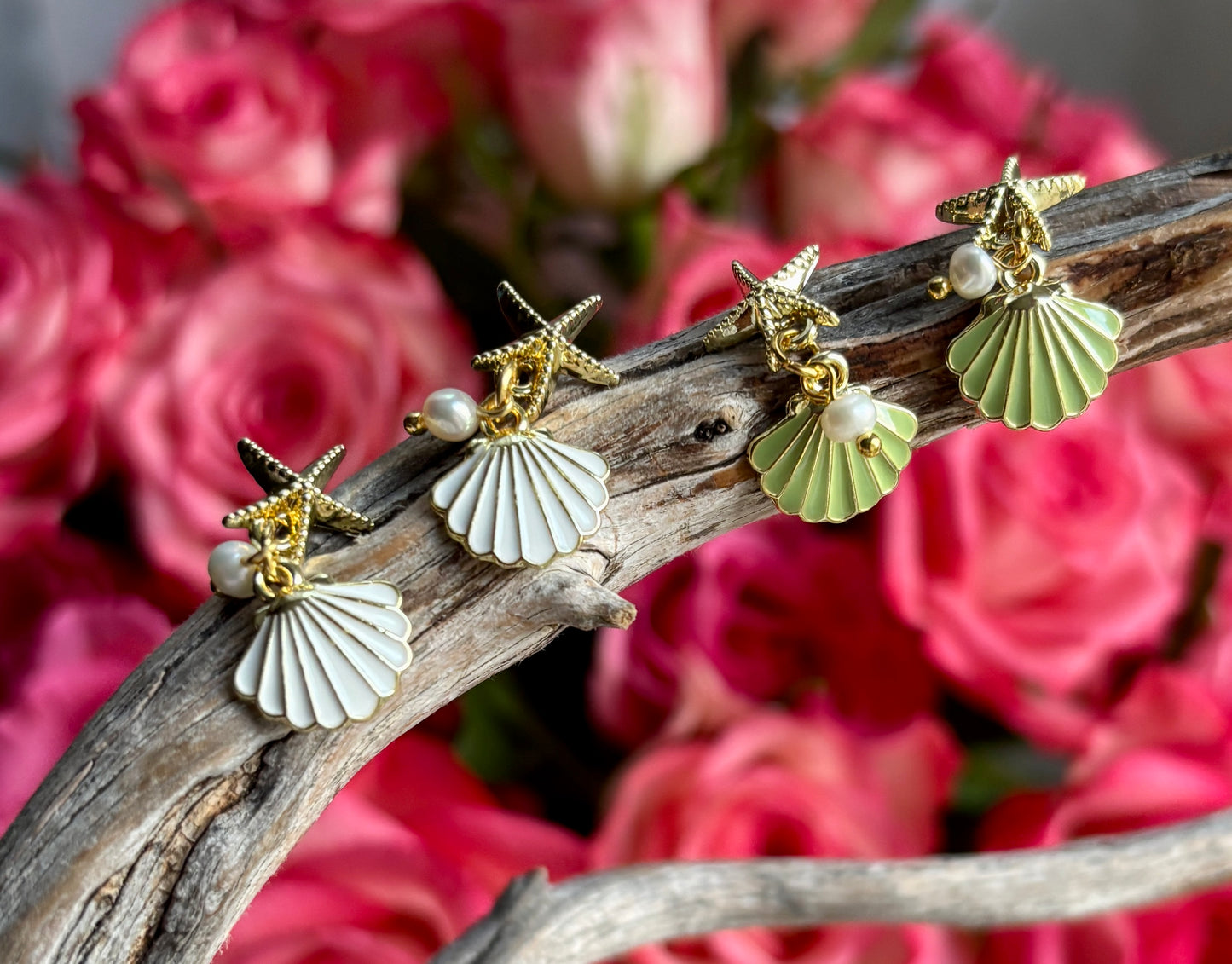 14ct Gold Plated Starfish Shell Earrings