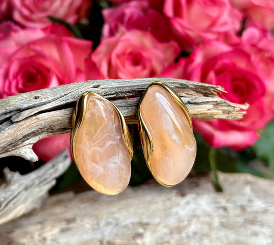 18ct Gold Plated Statement Resin Earrings