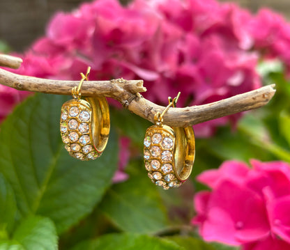 18ct Gold Plated Cubic Zirconia Hoop Earrings