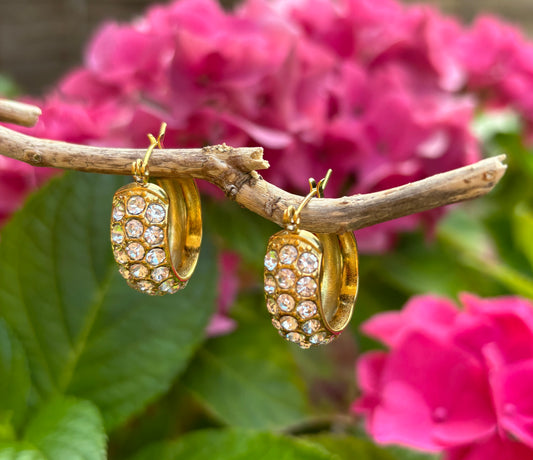 18ct Gold Plated Cubic Zirconia Hoop Earrings
