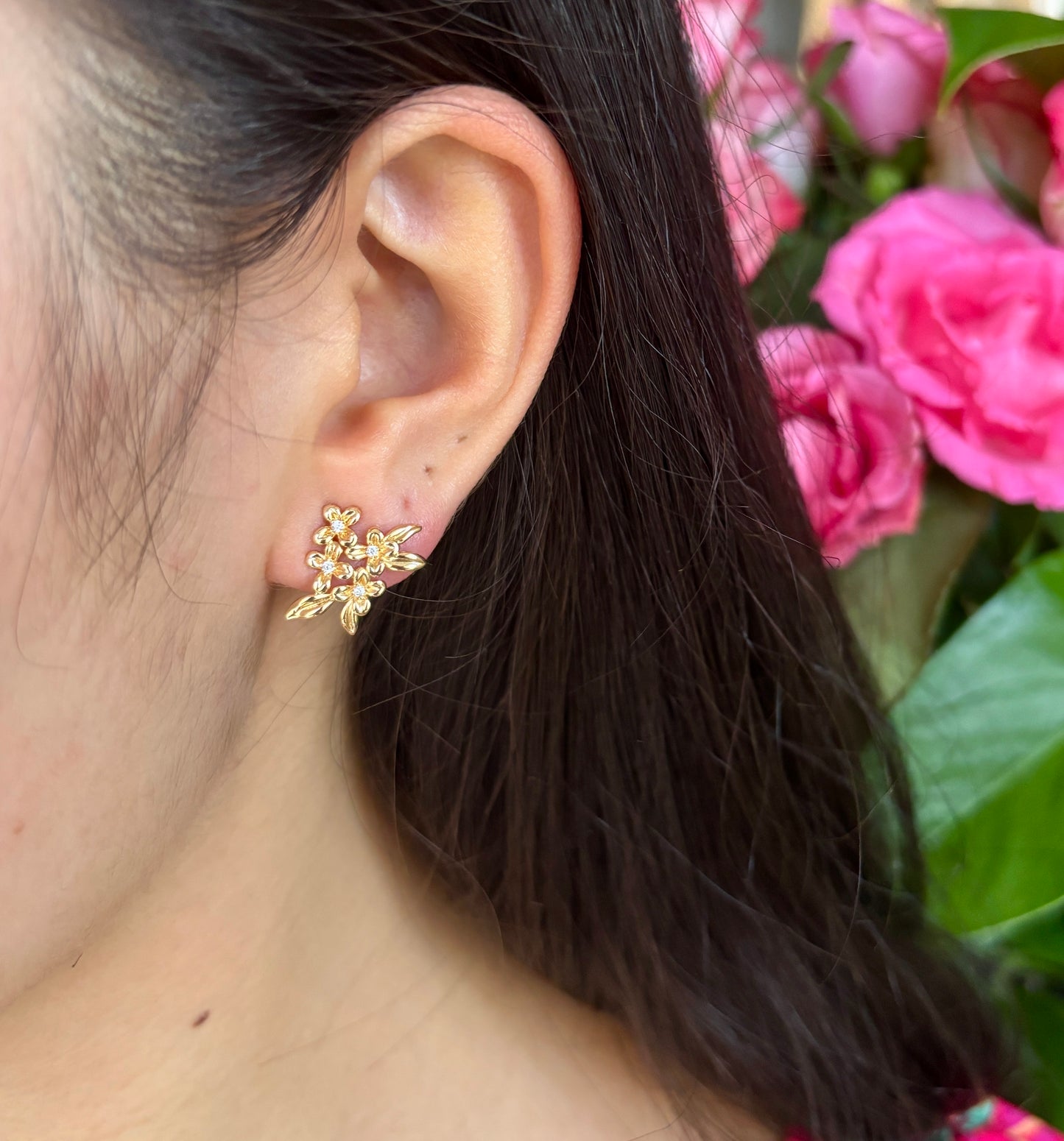 14ct Gold Plated Osmanthus Flower Earrings