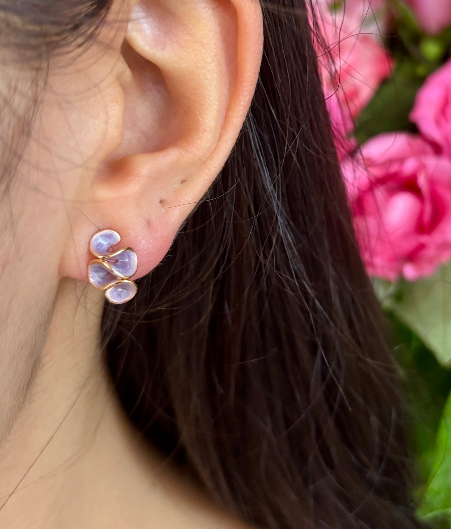 14ct Gold Plated Flower Petal Cluster Earrings