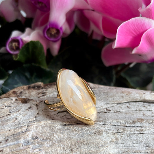 18ct Gold Plated Resin Statement Ring