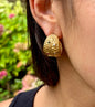 18ct Gold Plated Cubic Zirconia Evil Eye Hoop Earrings