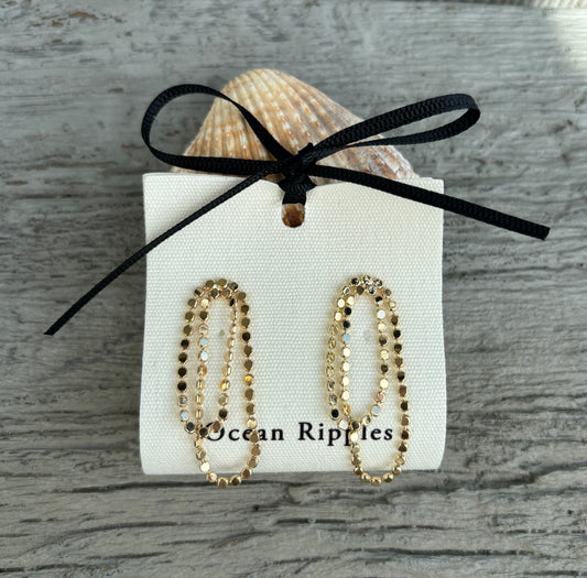 14ct Gold Plated Chain Earrings - Available In Silver