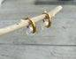 18ct Gold Plated Gemstone Doughnut Hoop Earrings