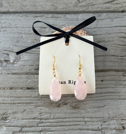 18ct Gold Plated Gemstone Drop Earrings
