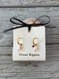 18ct Gold Plated Fresh Water Pearl Gold Star Huggie Earrings