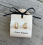 14ct Gold Plated Cubic Zirconia Crossover Earrings
