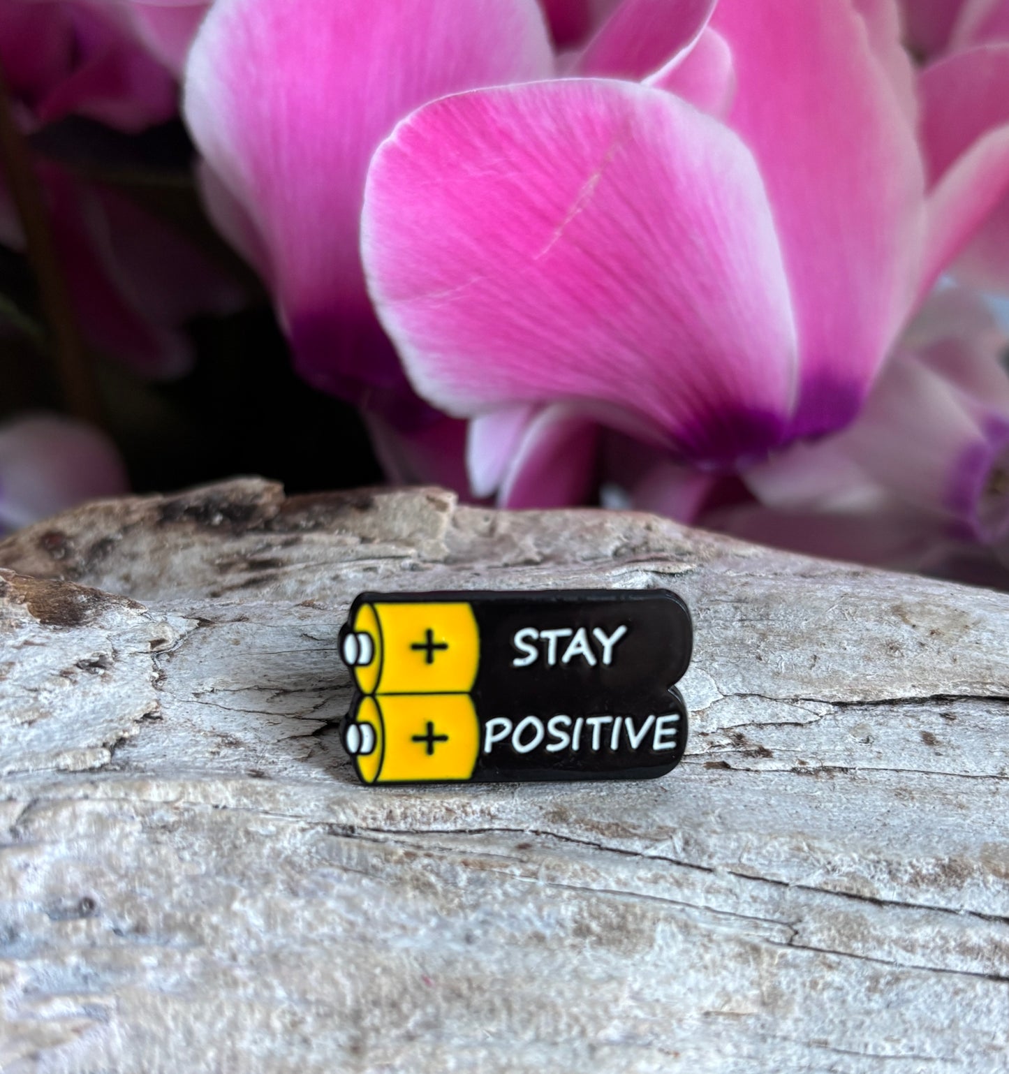 Stay Positive Pin Badge Card