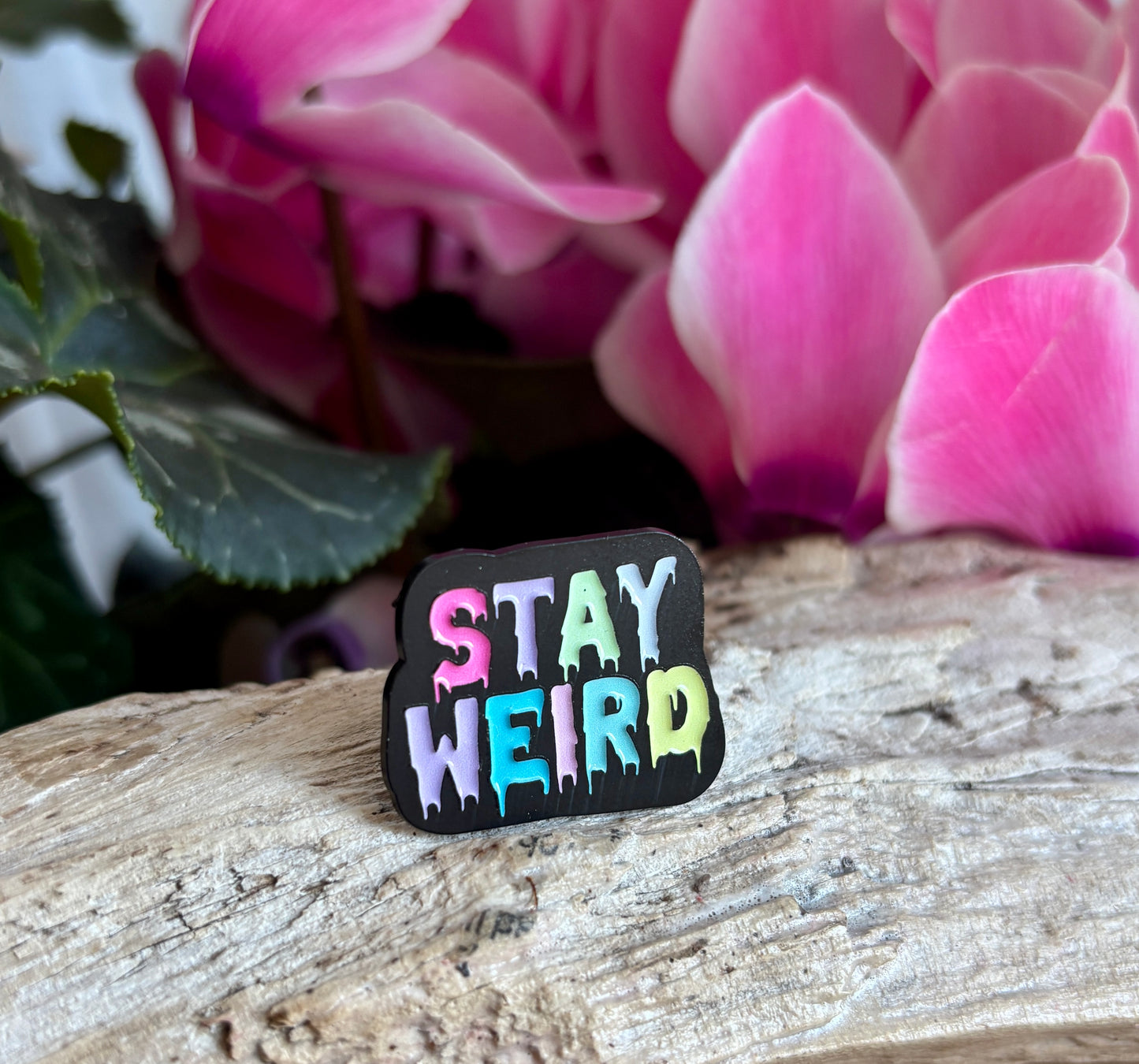 Stay Weird Pin Badge Card