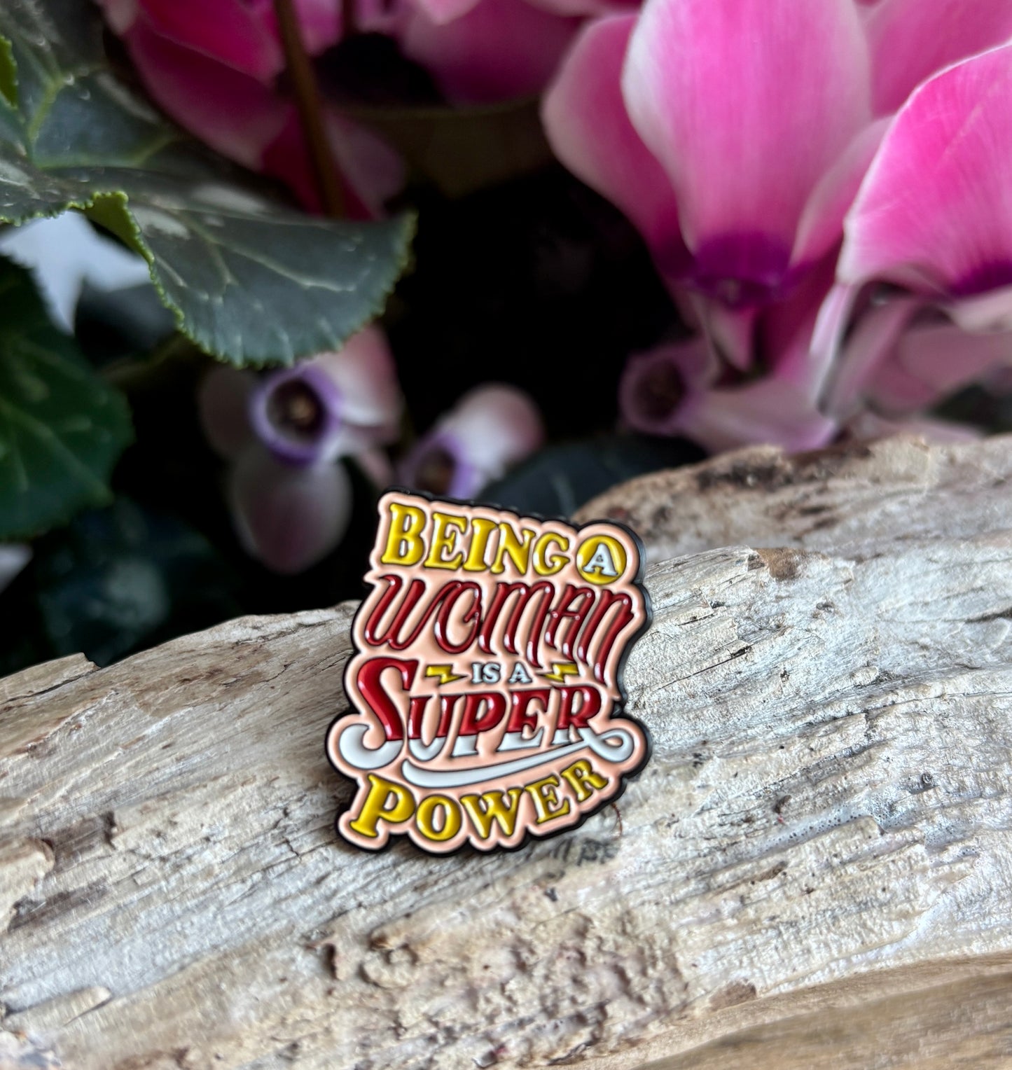 Being a Woman is A Super Power Pin Badge Card