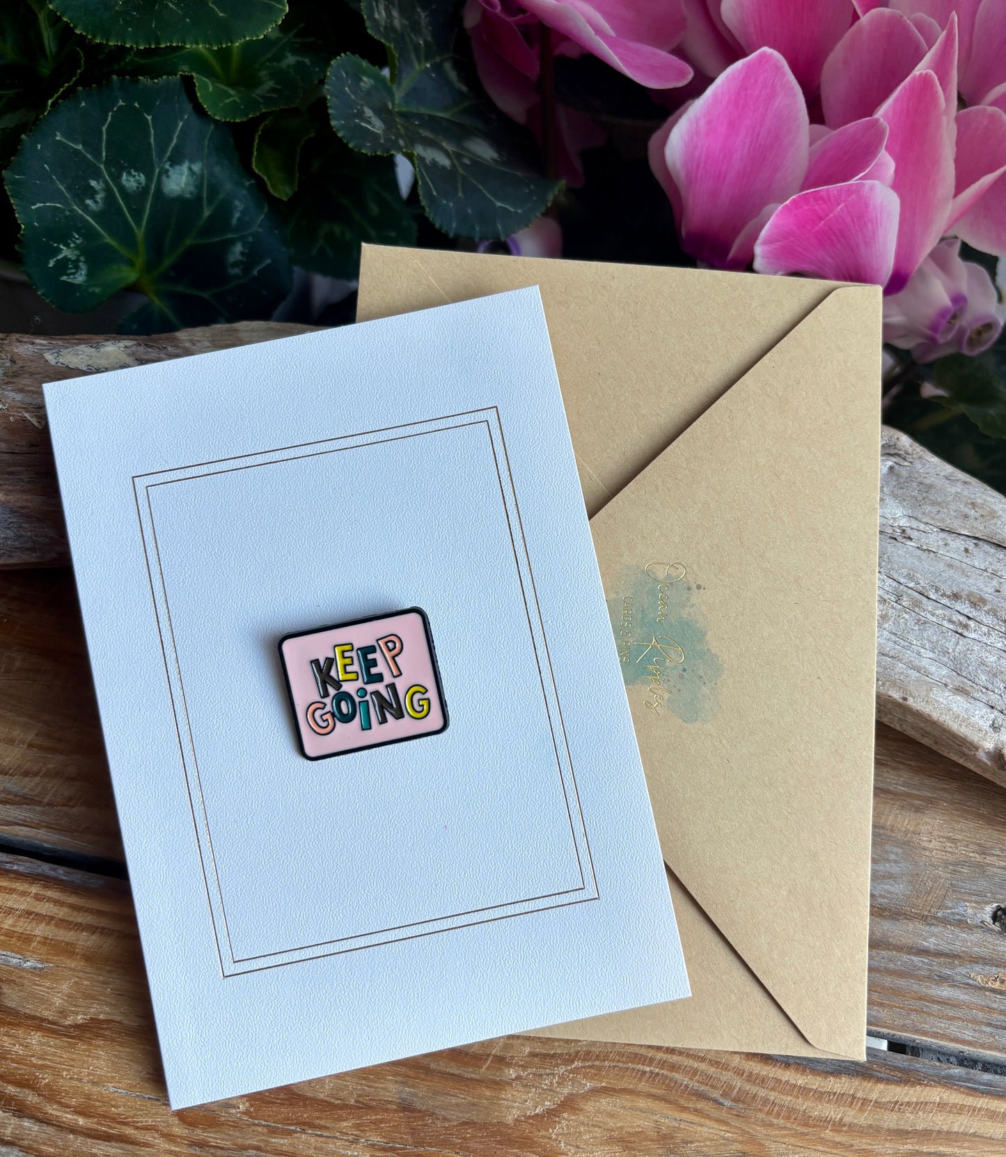Keep Going Pin Badge Card