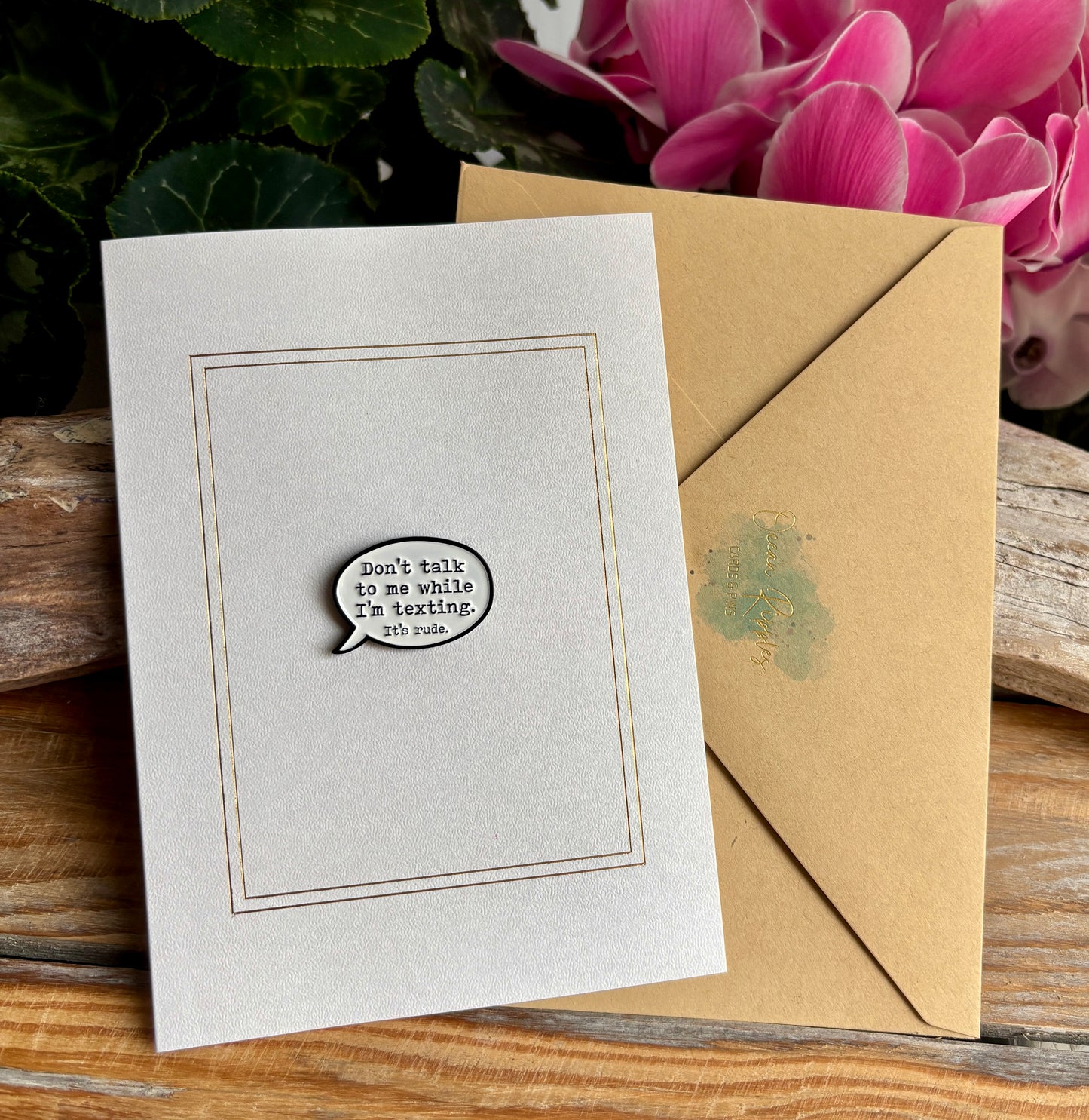 Don't Talk... Pin Badge Card