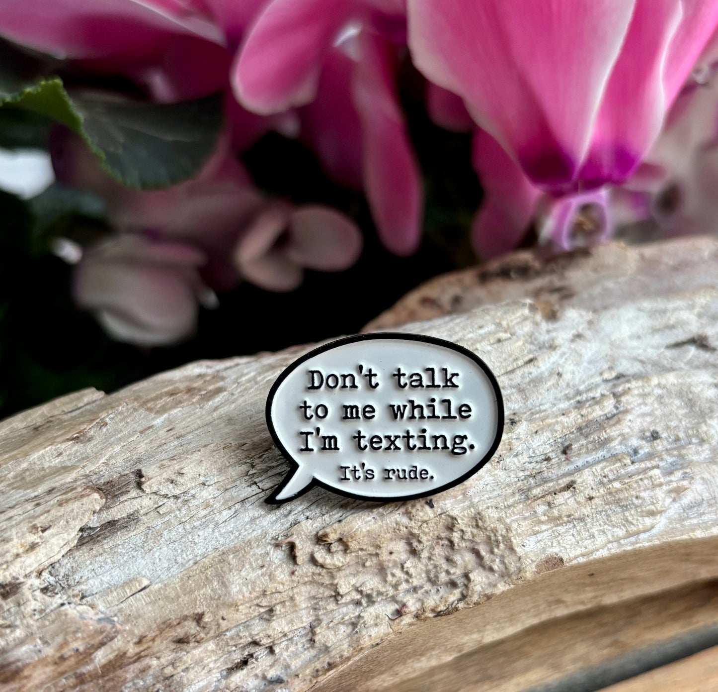 Don't Talk... Pin Badge Card