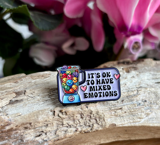 It's Ok to Have Mixed Emotions Pin Badge Card