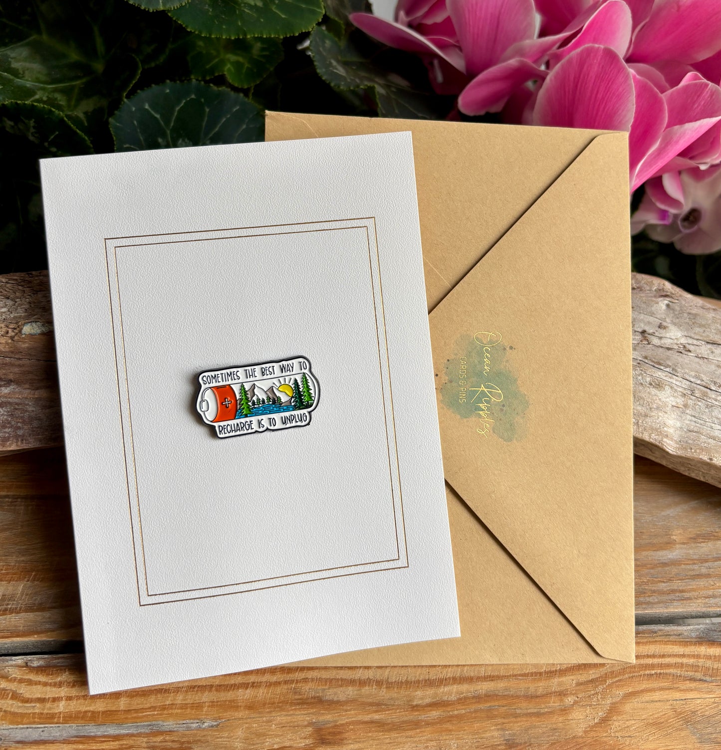 Sometimes The... Pin Badge Card