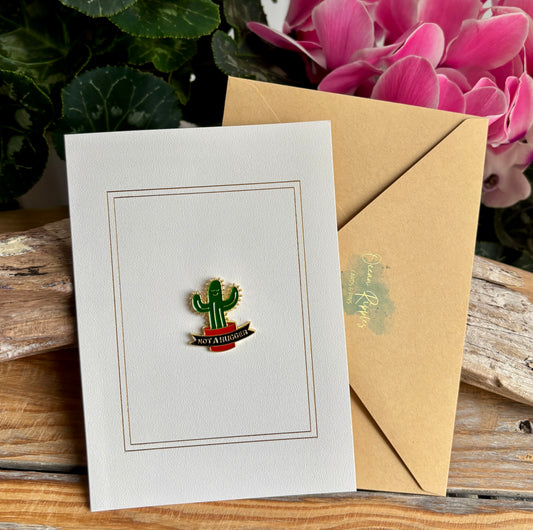 Not a Hugger Pin Badge Card
