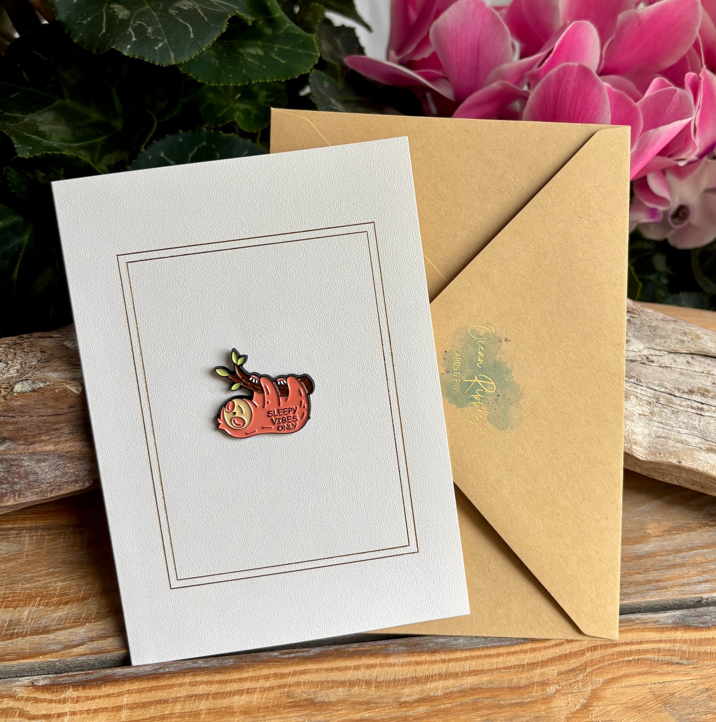 Sleepy Vibes Only Pin Badge Card