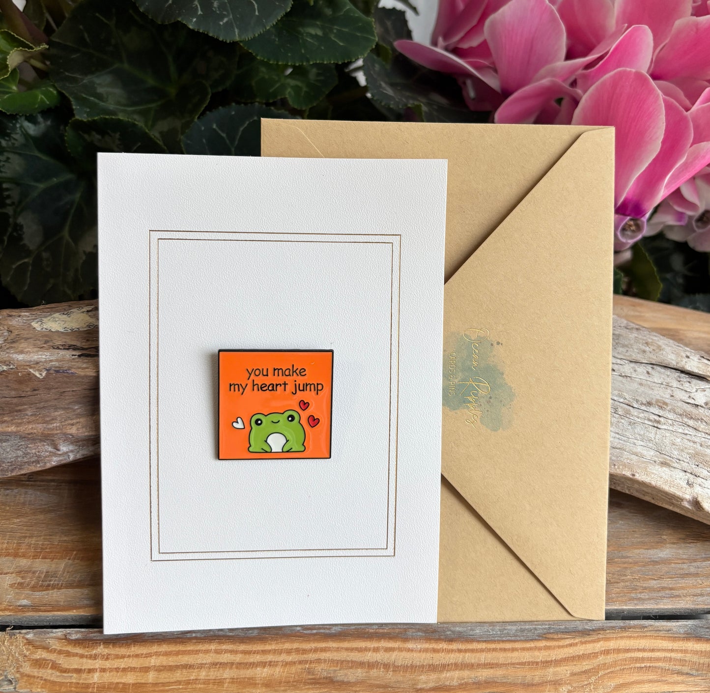 You Make My Heart Jump Pin Badge Card