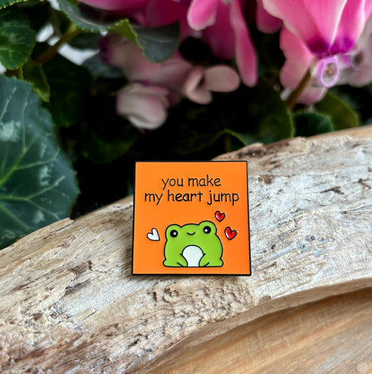 You Make My Heart Jump Pin Badge Card