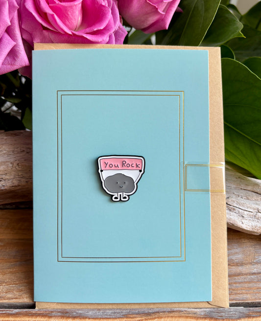You Rock Pin Badge Card