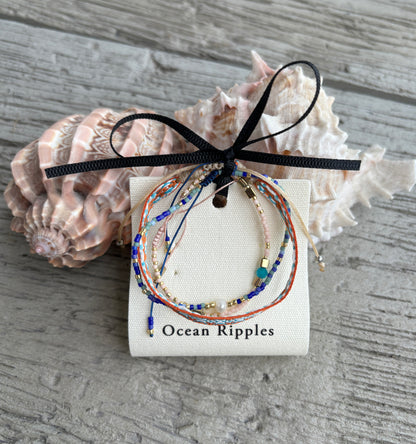 Japanese Miyuki Adjustable Bracelet Set of 3 - Available in 6 Colours