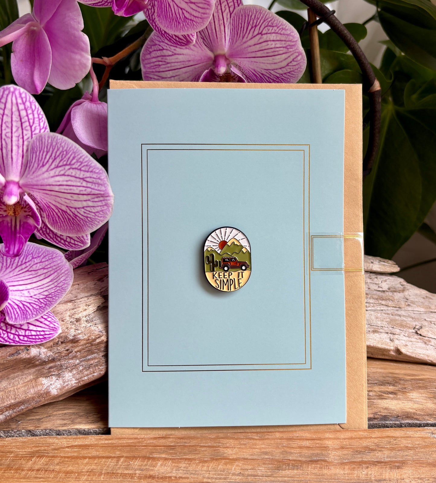 Keep It Simple Pin Badge Card