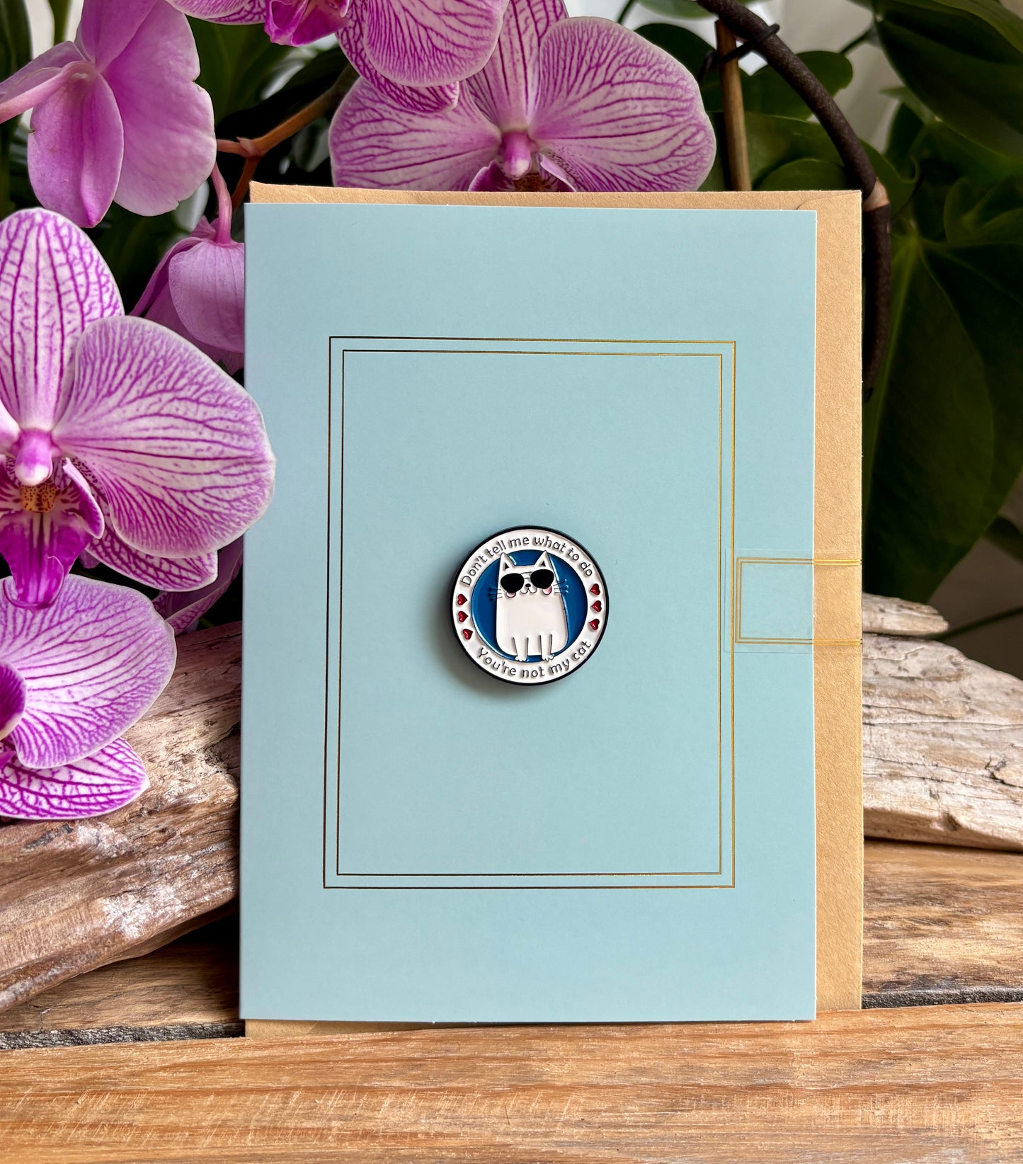 Don't Tell Me... Pin Badge Card