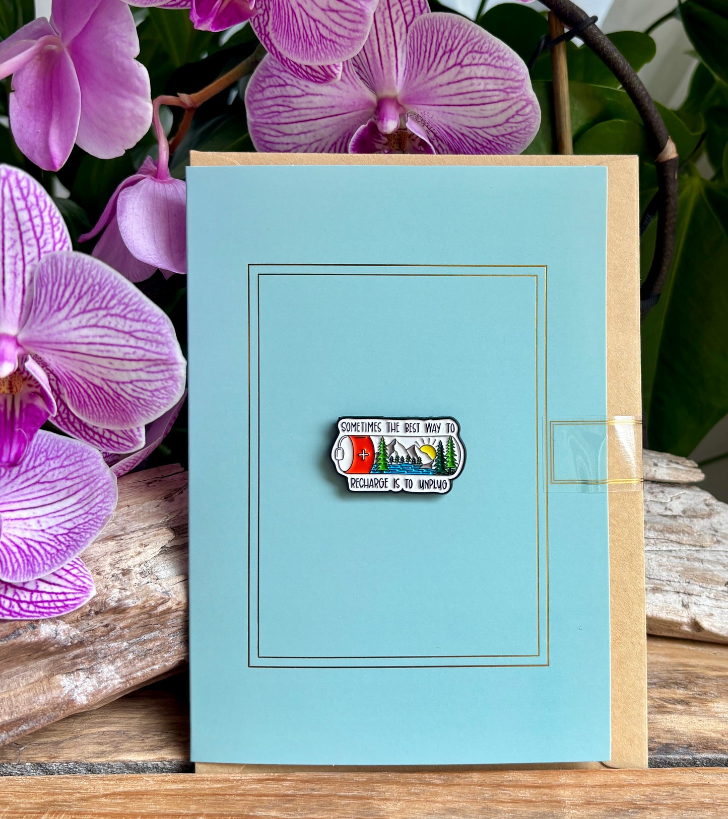 Sometimes The... Pin Badge Card