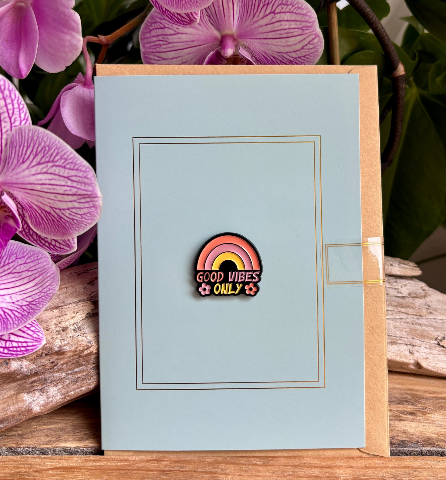Good Vibes Only Pin Badge Card