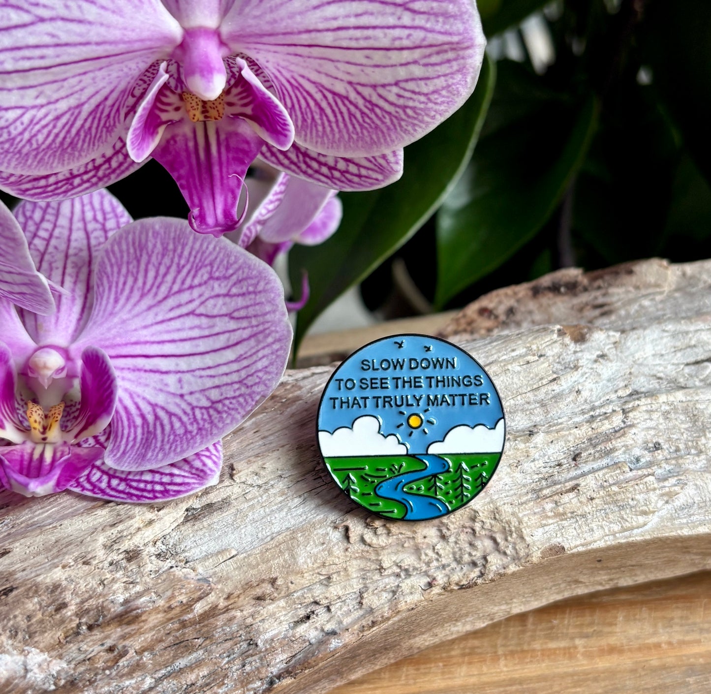 Slow Down... Pin Badge Card