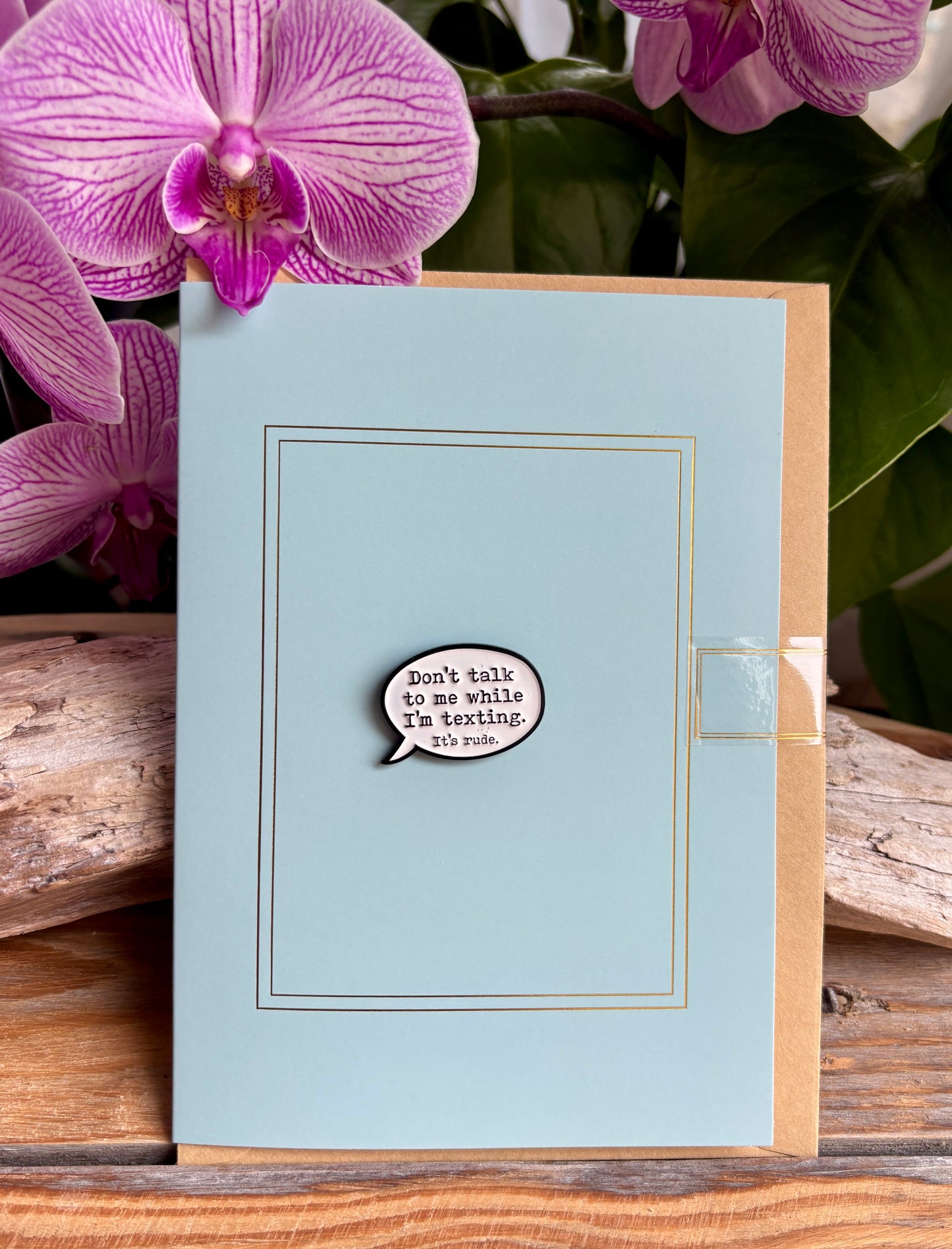 Don't Talk... Pin Badge Card