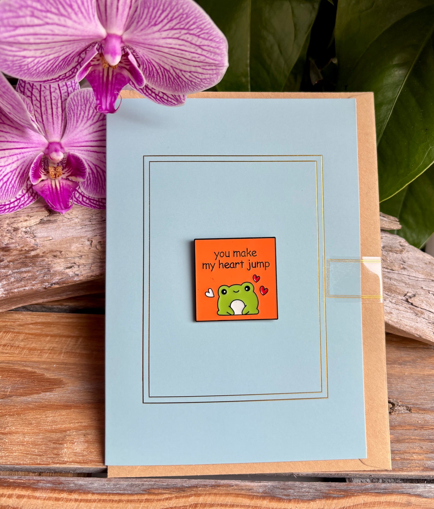 You Make My Heart Jump Pin Badge Card