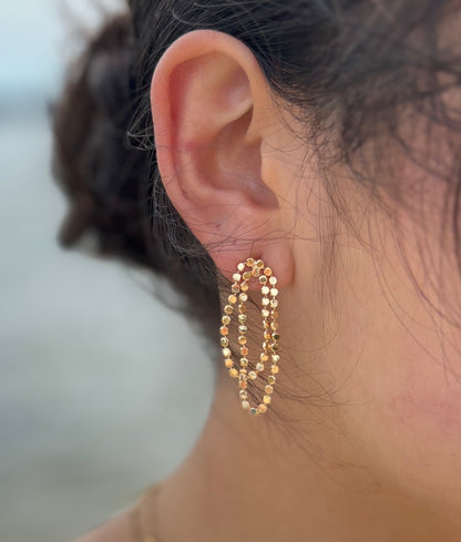 14ct Gold Plated Chain Earrings - Available In Silver