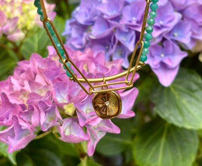 18ct Gold Plated Aventurine Double Chain Bracelet