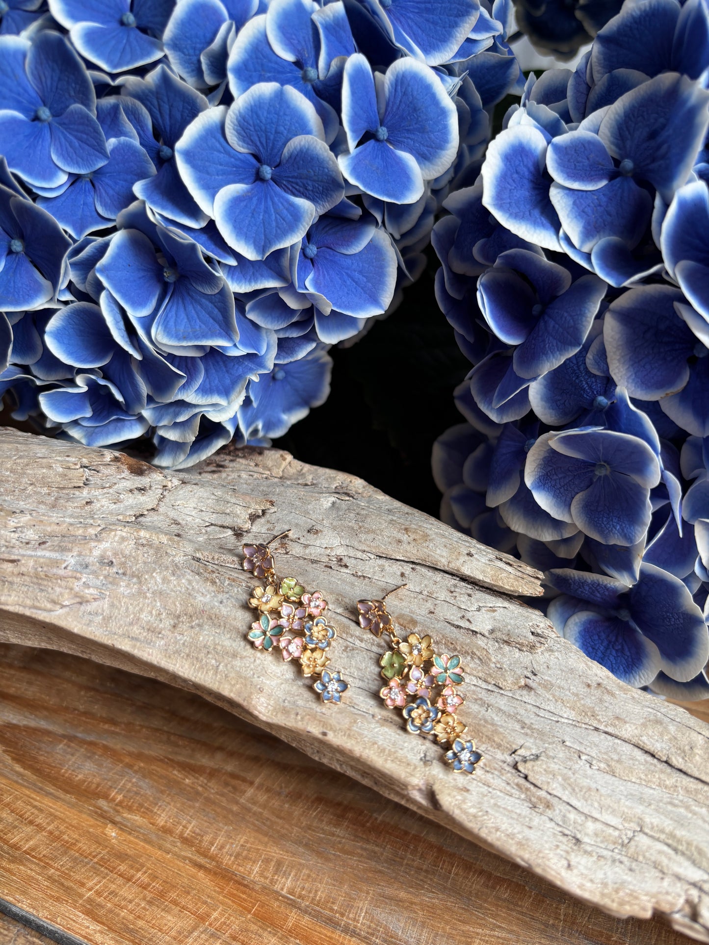 14ct Gold Plated Pastel Garden Cascade Earrings
