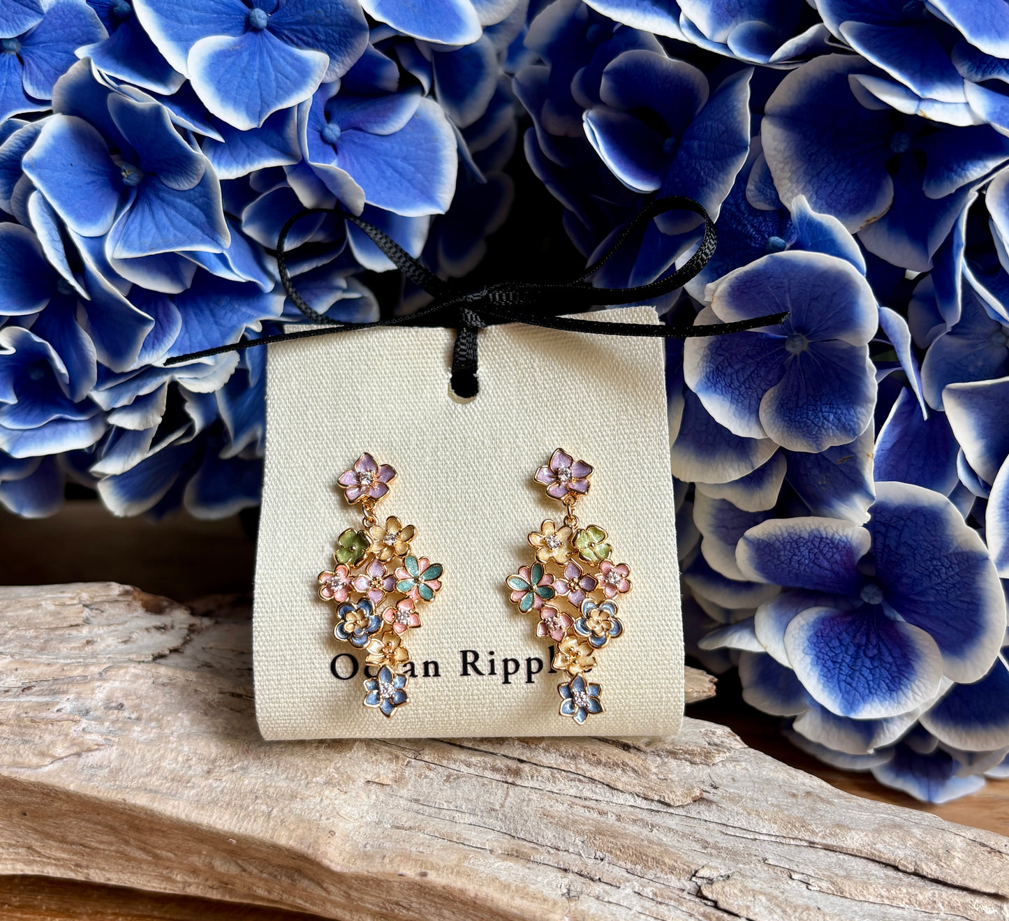 14ct Gold Plated Pastel Garden Cascade Earrings