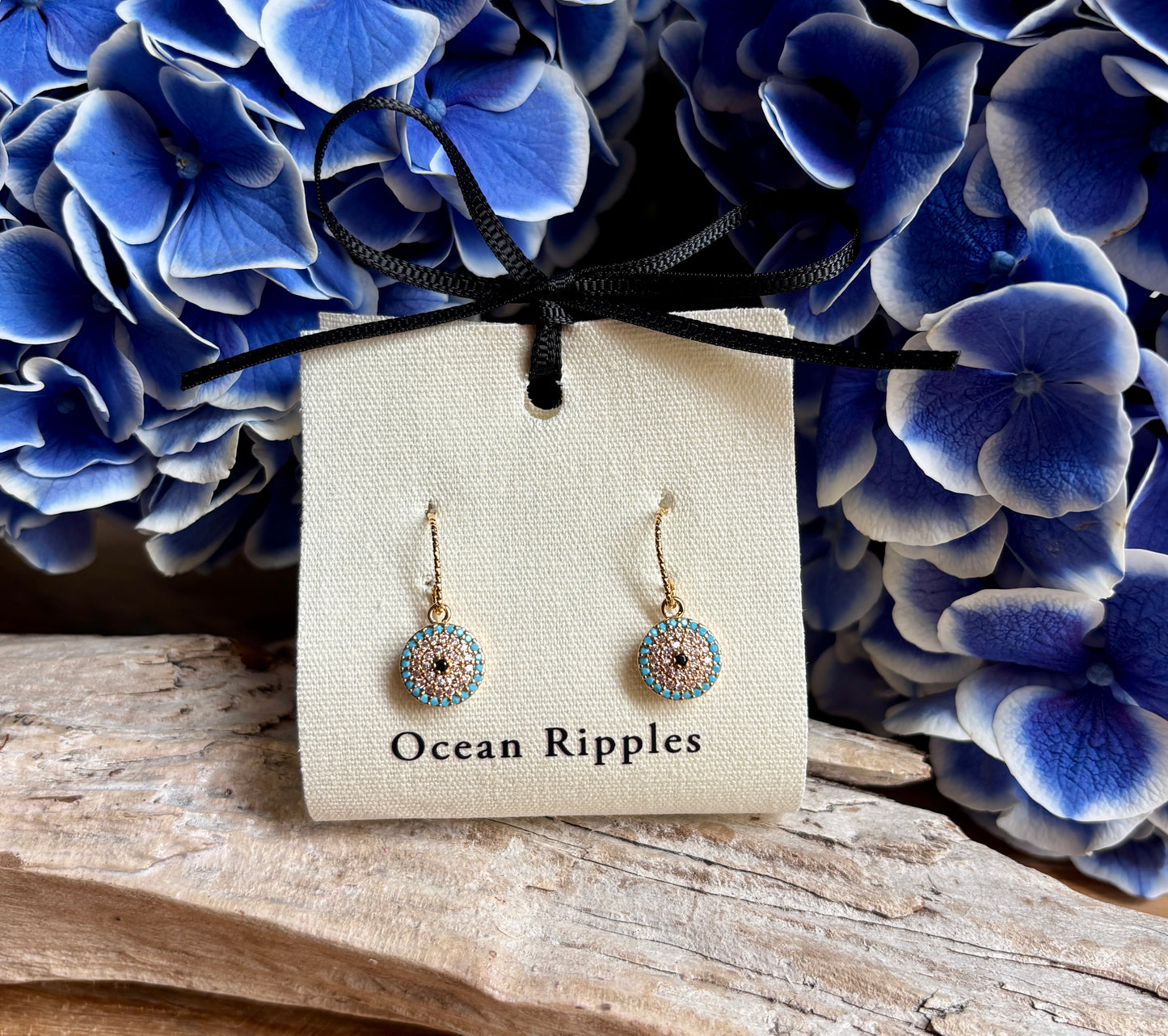 14ct Gold Plated Celestial Eye Drop Earrings